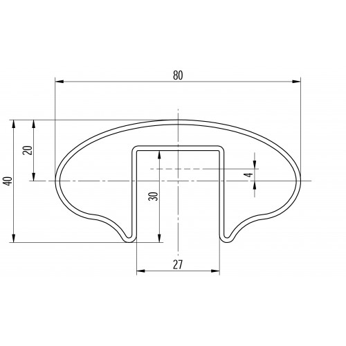 Slotted Tube Oval  80mm x 40mm x 2mm ..........6mtrs Long   Grade 316 Satin 